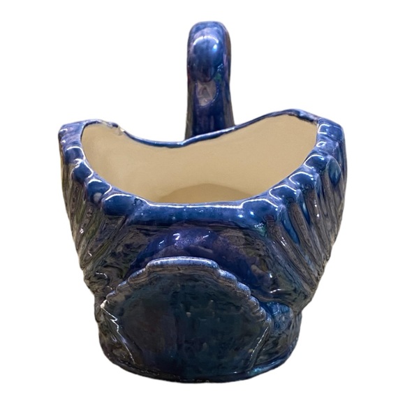 Vintage Swan holder / planter glazed ceramic, blue chips & cracks are present - Picture 4 of 6